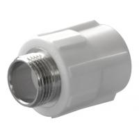 Муфта комбинированная PPRC d25х3/4" НР белая Политэк