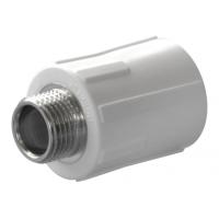 Муфта комбинированная PPRC d25х1/2" НР белая Политэк