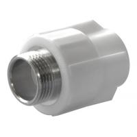 Муфта комбинированная PPRC d20х3/4" НР белая Политэк