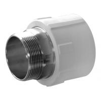 Муфта комбинированная PPRC d63х2" НР (под ключ) белая Политэк