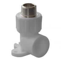 Угольник комбинированный PPRC d20х1/2" НР (с креплением) белый Политэк