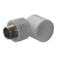 Угольник комбинированный PPRC d25х1/2" НР белый Политэк