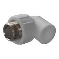 Угольник комбинированный PPRC d20х3/4" НР белый Политэк