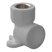 Угольник комбинированный PPRC d25х1/2" ВР (с креплением) белый Политэк