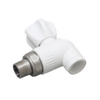 Кран радиаторный угловой PPRC d25х3/4" НР белый Fusitek