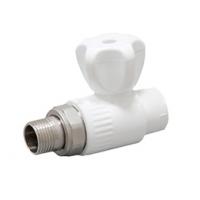 Кран радиаторный прямой PPRC d25х3/4" НР белый Fusitek