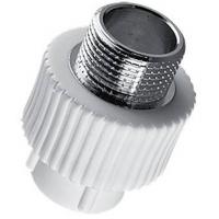 Муфта комбинированная PPRC d20х3/4" НР белая TEBO