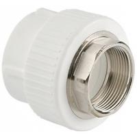 Муфта комбинированная PPRC d63х2" ВР (под ключ) белая TEBO