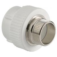 Муфта комбинированная PPRC d75х2 1/2" НР (под ключ) белая TEBO