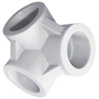 Тройник двухплоскостной PPRC d20 белый TEBO