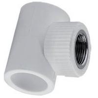 Тройник комбинированный PPRC d25х1/2" ВР белый TEBO