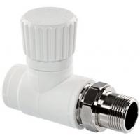 Вентиль прямой для радиатора PPRC d25х3/4" НР белый TEBO