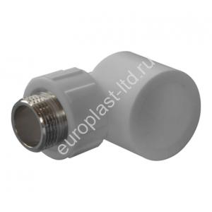 Угольник комбинированный PPRC d32х3/4" НР белый Политэк - Изображение 1