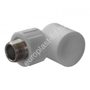 Угольник комбинированный PPRC d25х1/2" НР белый Политэк - Изображение 1
