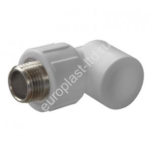 Угольник комбинированный PPRC d20х1/2" НР белый Политэк - Изображение 1