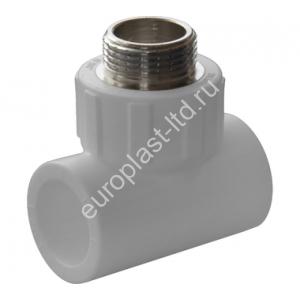 Тройник комбинированный PPRC d25х3/4" НР белый Политэк - Изображение 1