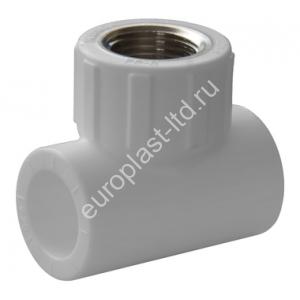 Тройник комбинированный PPRC d20х1/2" ВР белый Политэк - Изображение 1