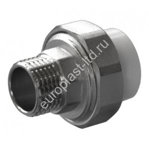 Муфта разъемная PPRC d20х1/2" НР белая Политэк - Изображение 1