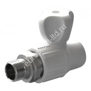 Кран радиаторный прямой PPRC d20х1/2" НР белый Политэк - Изображение 1
