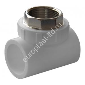 Тройник комбинированный PPRC d40х1 1/4" ВР белый Политэк - Изображение 1