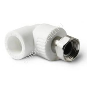 Угольник с накидной гайкой PPRC d25х3/4" ВР белый Политэк - Изображение 1