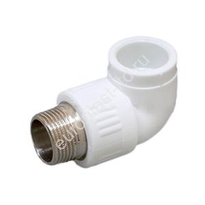 Угольник комбинированный PPRC d20х1/2" НР белый Fusitek - Изображение 1