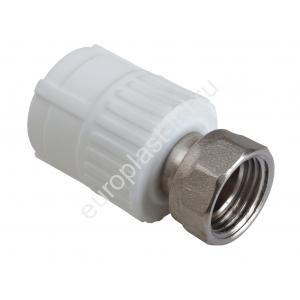 Муфта с накидной гайкой PPRC d20х1/2" ВР белая Fusitek - Изображение 1