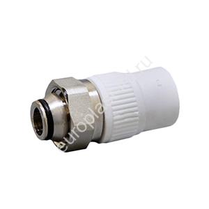 Муфта с накидной гайкой евроконус PPRC d20х3/4" ВР белая Fusitek - Изображение 1
