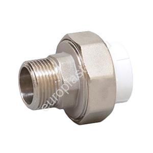 Муфта разъемная PPRC d25х3/4" НР белая Fusitek - Изображение 1