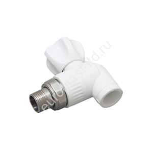 Кран радиаторный угловой PPRC d25х3/4" НР белый Fusitek - Изображение 1