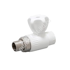 Кран радиаторный прямой PPRC d25х3/4" НР белый Fusitek - Изображение 1