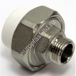 Муфта разъемная PPRC d63х2" НР белая FORA by TEBO - Изображение 1