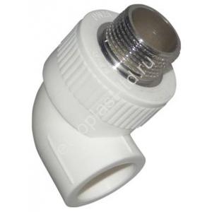 Угольник комбинированный PPRC d25х1/2" НР белый FORA by TEBO - Изображение 1