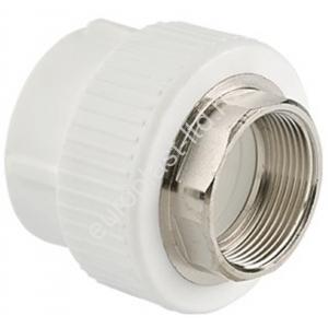 Муфта комбинированная PPRC d63х2" ВР (под ключ) белая TEBO - Изображение 1