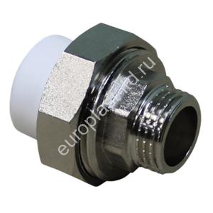Муфта разъемная PPRC d20х1/2" НР (евроконус) белая TEBO - Изображение 1