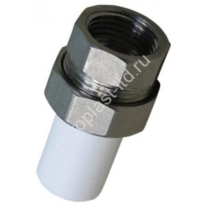 Муфта разъемная PPRC d40х1 1/4" ВР штуцер (евроконус) белая TEBO - Изображение 1