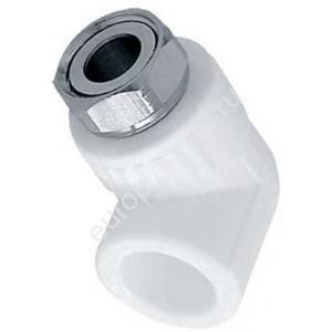 Угольник с накидной гайкой  PPRC d25х3/4" (мет.штуцер) ВР белый TEBO - Изображение 1
