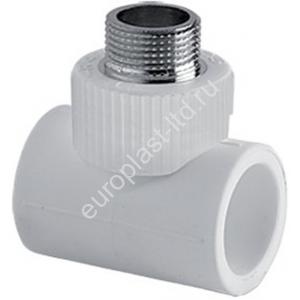 Тройник комбинированный PPRC d25х1/2" НР белый TEBO - Изображение 1