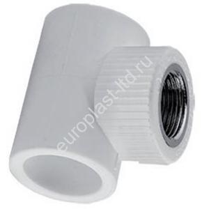 Тройник комбинированный PPRC d32х1/2" ВР белый TEBO - Изображение 1
